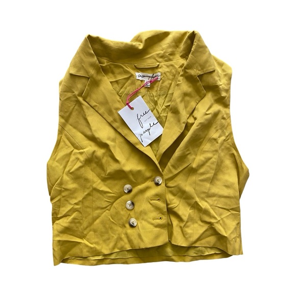 NEWFree People Gabbie Vest Suit Set $308 Size 14 Bitter Oil Pants and Vest - Picture 5 of 6